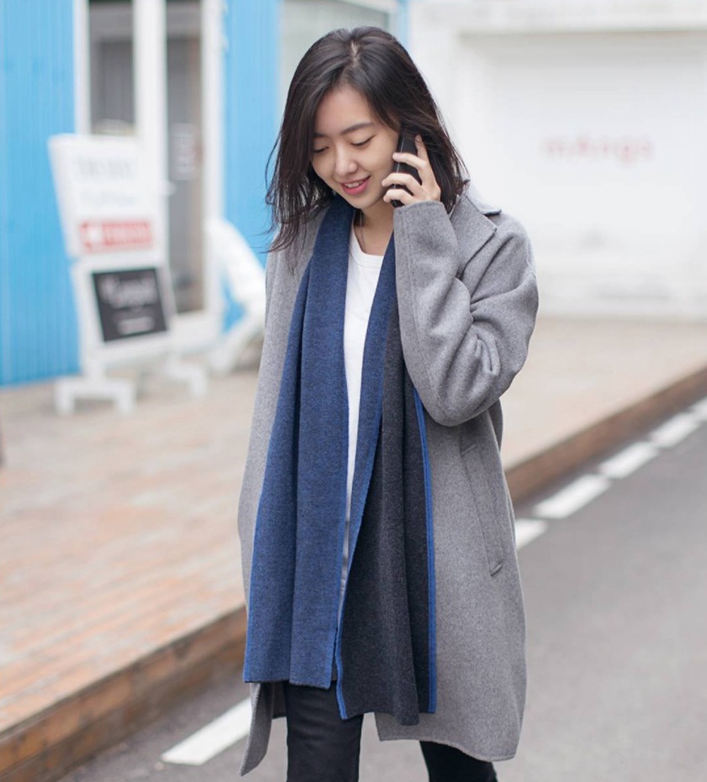 Xiaomi Mijia 90 Minutes Men Women Double-sided Scarf Worsted Pure Wool - Grey