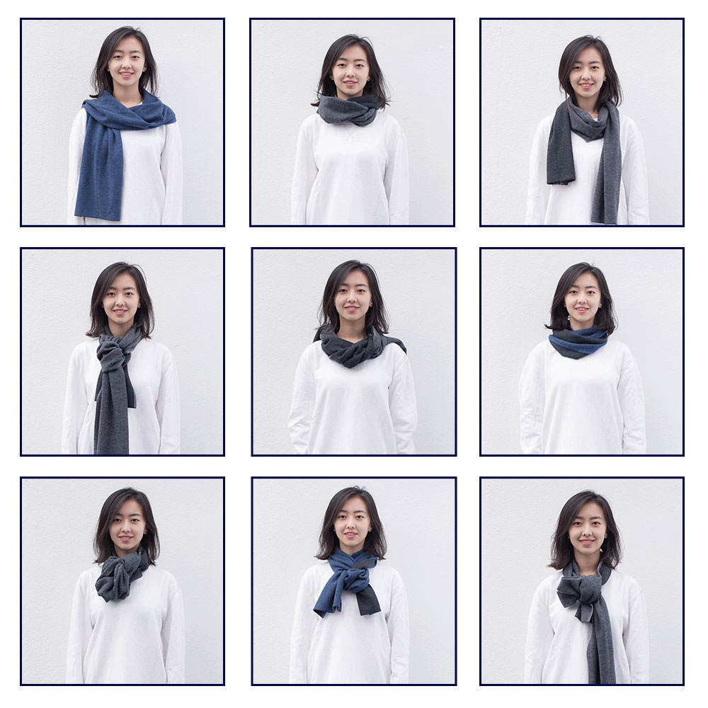 Xiaomi Mijia 90 Minutes Men Women Double-sided Scarf Worsted Pure Wool - Grey