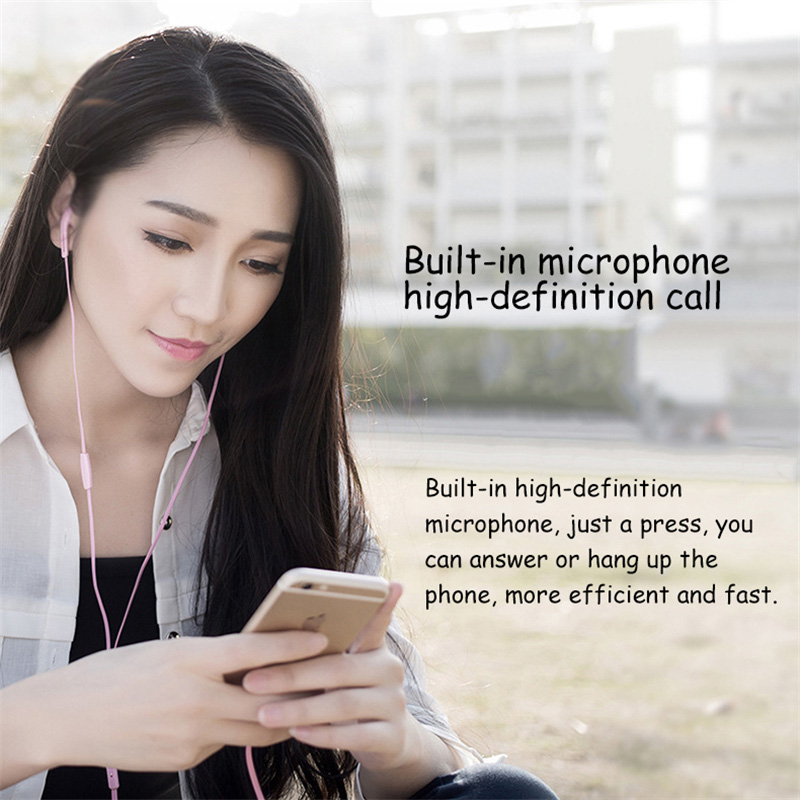 JOWAY H-P25 Stereo Earphone with Mic Noise Reduction Super Bass Flat Wire - Blue