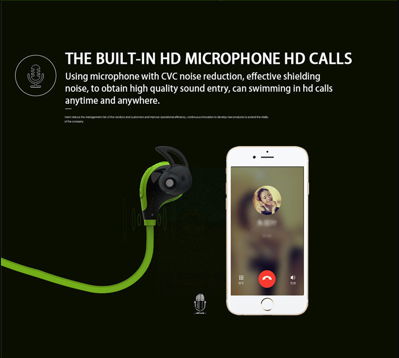 Joway H12 Wireless Bluetooth V4.1 Stereo Headphones with Mic Noise Cancelling - Green