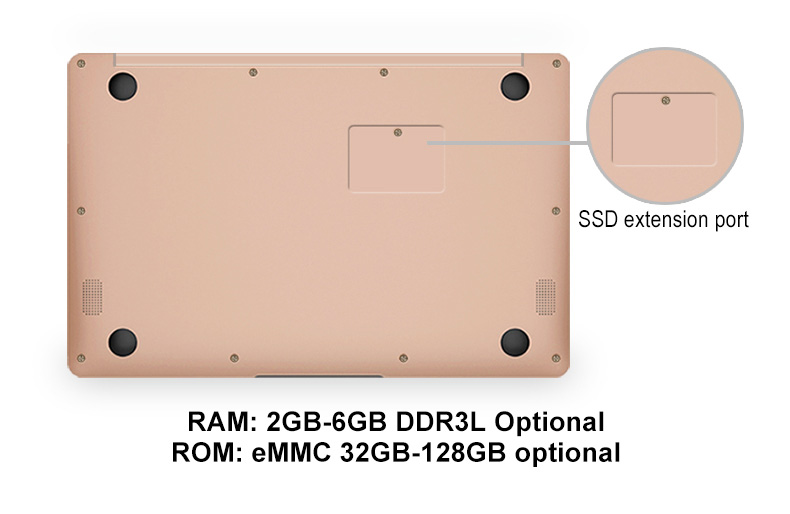 YEPO 737A Laptop Intel Celeron N3450 Quad Core 13.3 Inch 1920 x 1080 Windows 10 6GB RAM 64GB eMMc - Gold