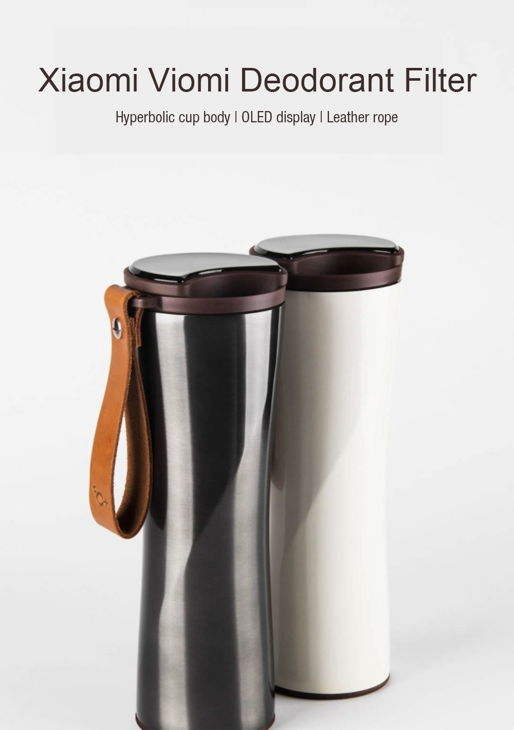 Xiaomi Mijia Kiss Fish Smart Vacuum Bottle 430ML Keep Warm Cold OLED Temperature Display Lightweight - White