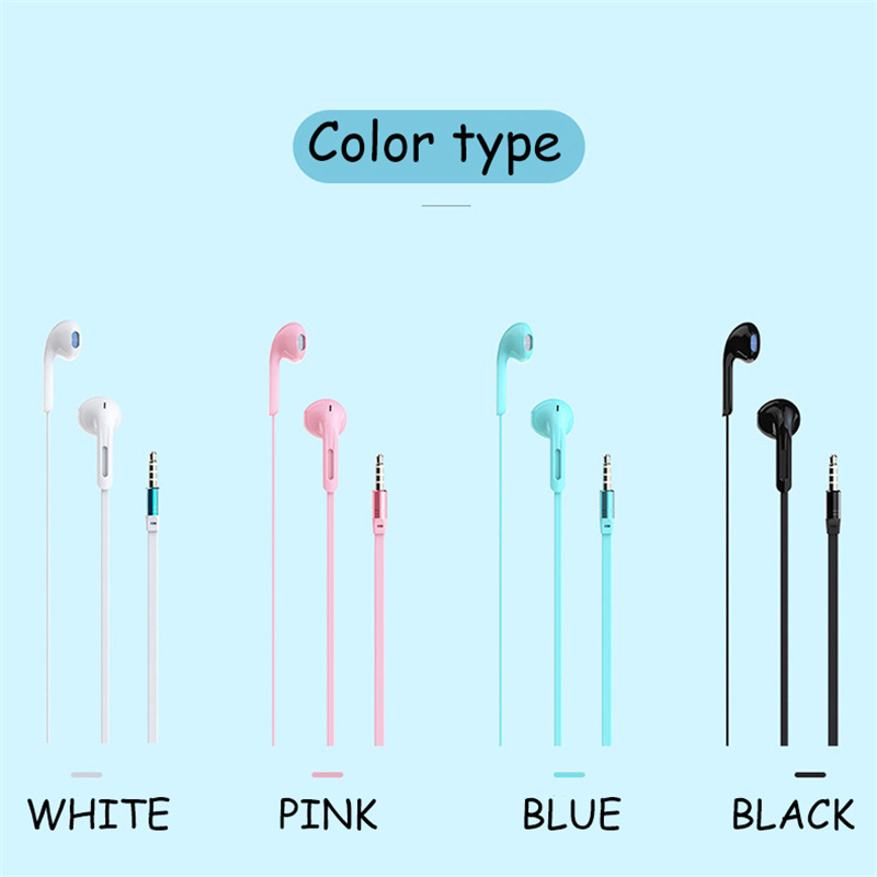JOWAY H-P25 Stereo Earphone with Mic Noise Reduction Super Bass Flat Wire - Blue