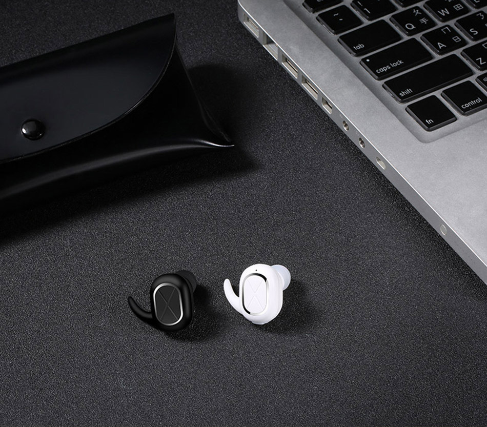 USAMS US-LS001 Wireless Bluetooth V4.1 In-ear Earphone with Mic 2in1 Smart Connect Noise Reduction - Black