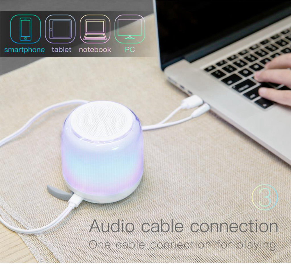 Baseus E01 Bluetooth Speaker Wireless Audio Bluetooth 4.2 1000mAh Lithium-ion Battery USB Charging -White