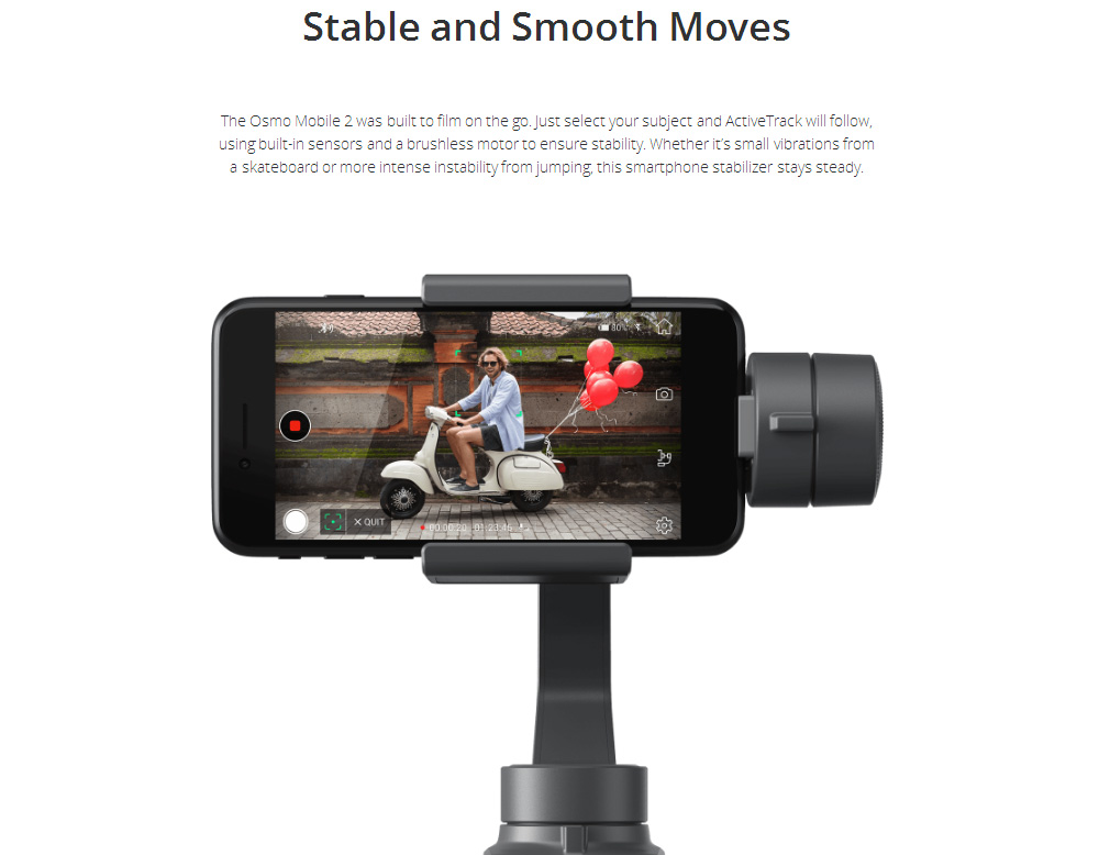 DJI Osmo Mobile 2 3-Axis Brushless Handheld Gimbal Stabilizer for Smartphones