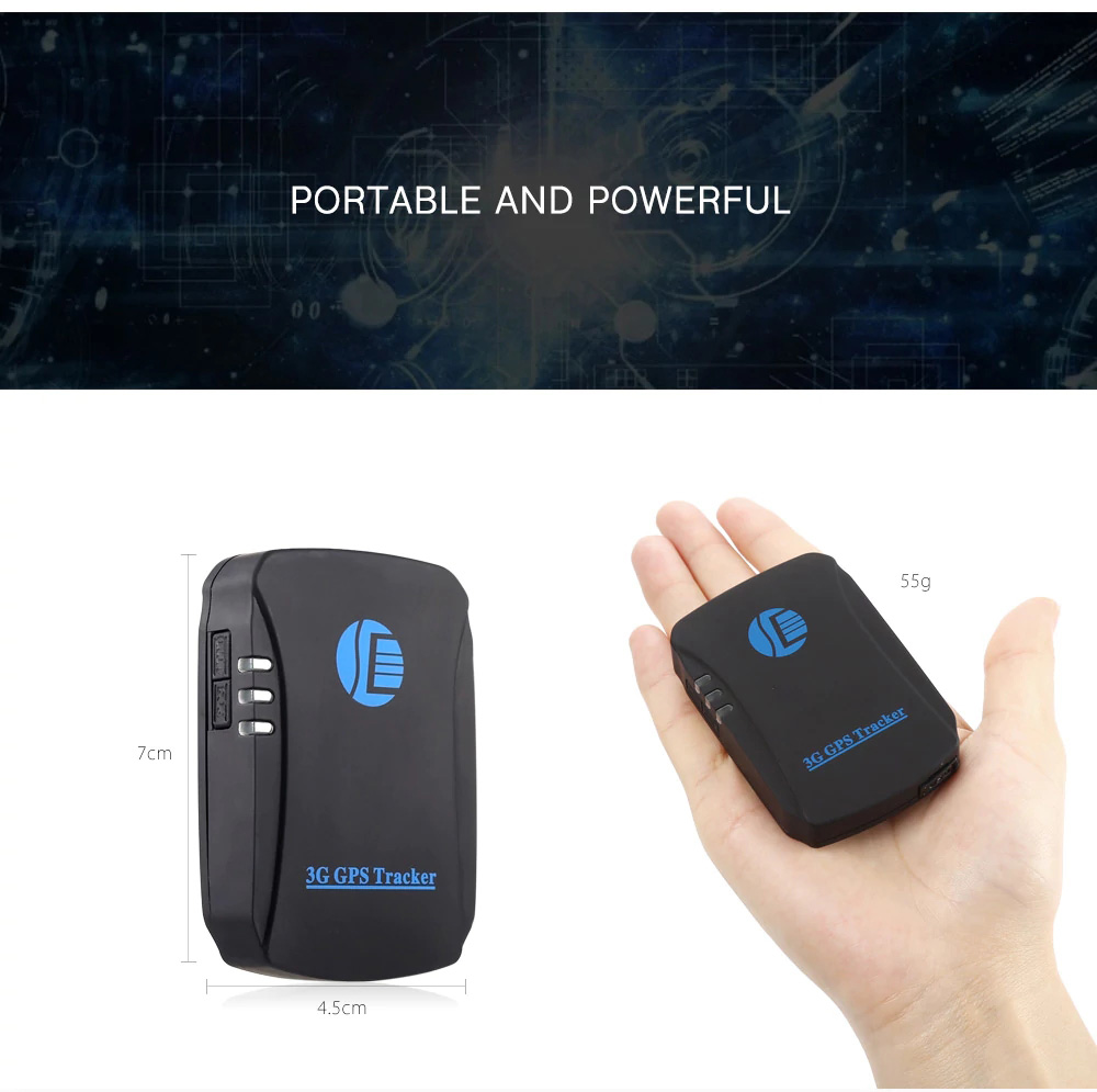 TK207 3G GPS Tracker Vehicle Pets Kids Elderly Locator - Black