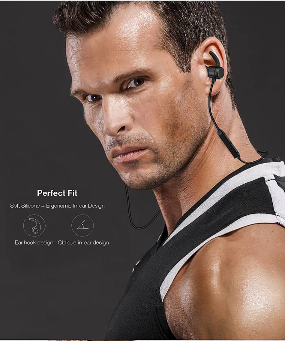 Binai A1 Wireless Bluetooth Headphones with Mic Smart Voice Magnetic Adsorption - Gray