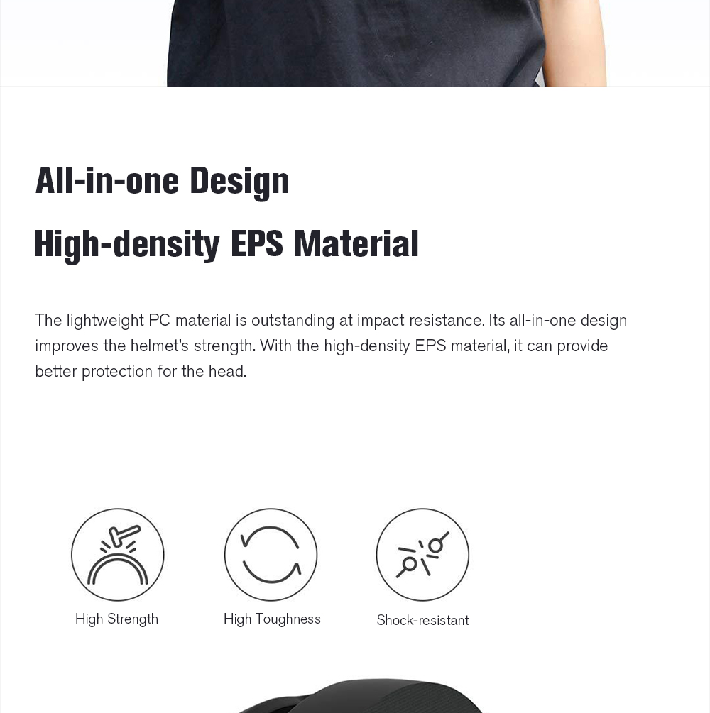 Original Xiaomi Mijia Qicycle Safety Helmet EPS Material Adjustable Ventilation Design - White