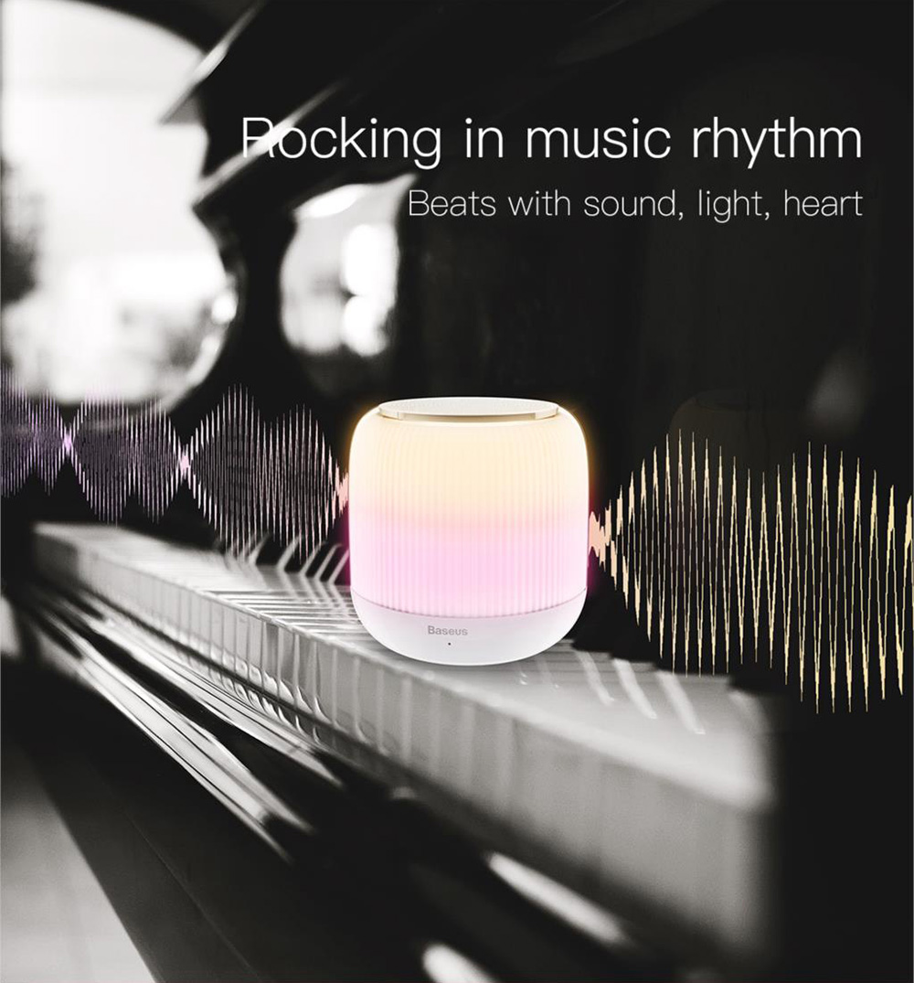 Baseus E01 Bluetooth Speaker Wireless Audio Bluetooth 4.2 1000mAh Lithium-ion Battery USB Charging -White