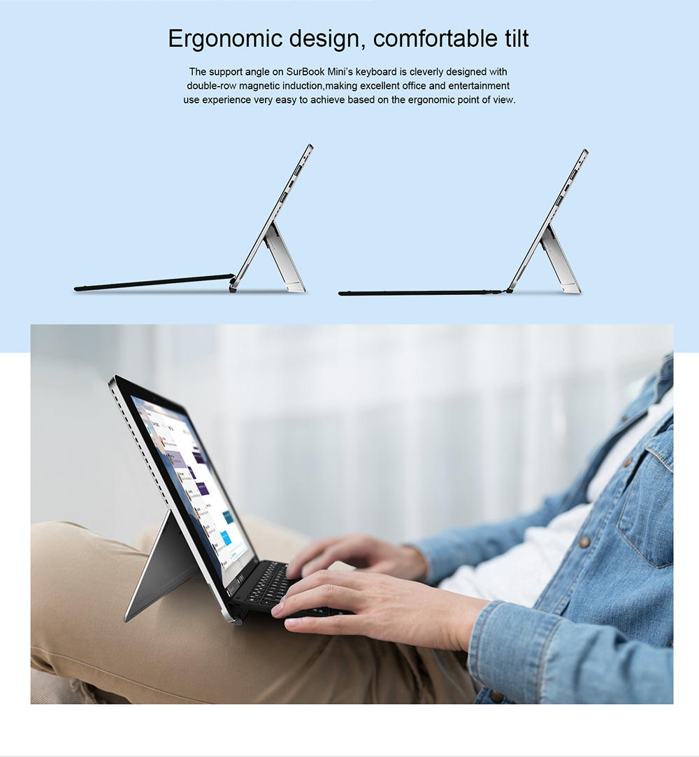 Magnetic Docking Keyboard For Chuwi SurBook Mini Tablet PC - Black
