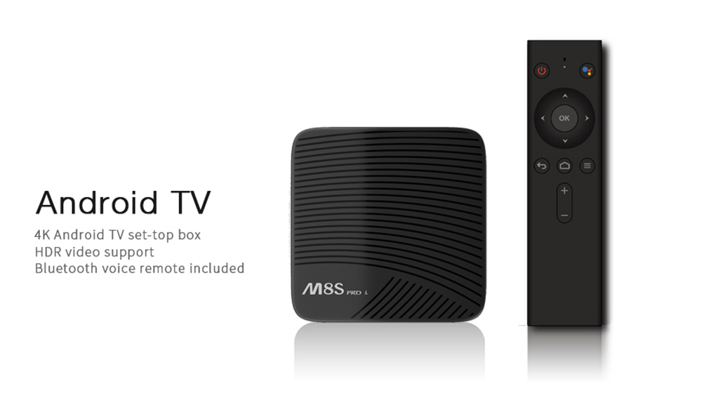 MECOOL M8S PRO L Android TV OS YouTube 4K Netflix HD Streaming 3GB/16GB Amlogic S912 KODI 17.3 TV Box with Voice Control DRM 802.11ac WiFi Bluetooth LAN HDMI