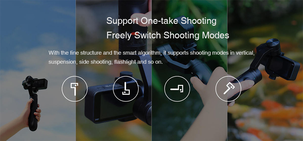 Xiaomi Mijia 3-Axis Stabilizing Gimbal Handheld PTZ For Xiaomi Mijia 4K Action Camera 360 Degree Rotation - White