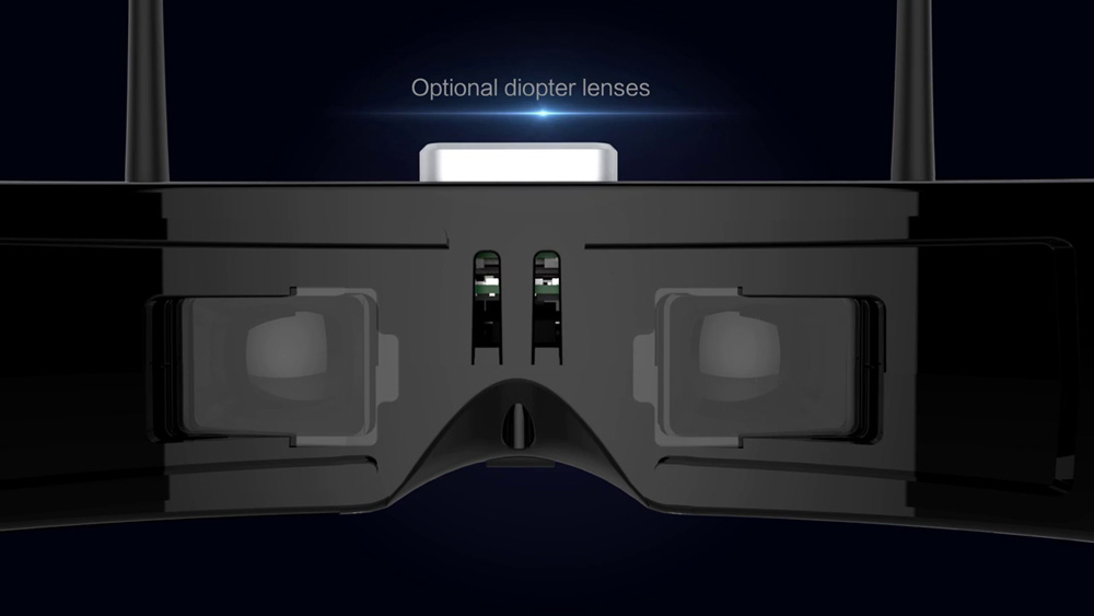 Skyzone SKY03 3D 800X600 5.8G 48CH FPV Goggles with Head Tracking Standard Dual Antennas Fan Support HDMI DVR - White