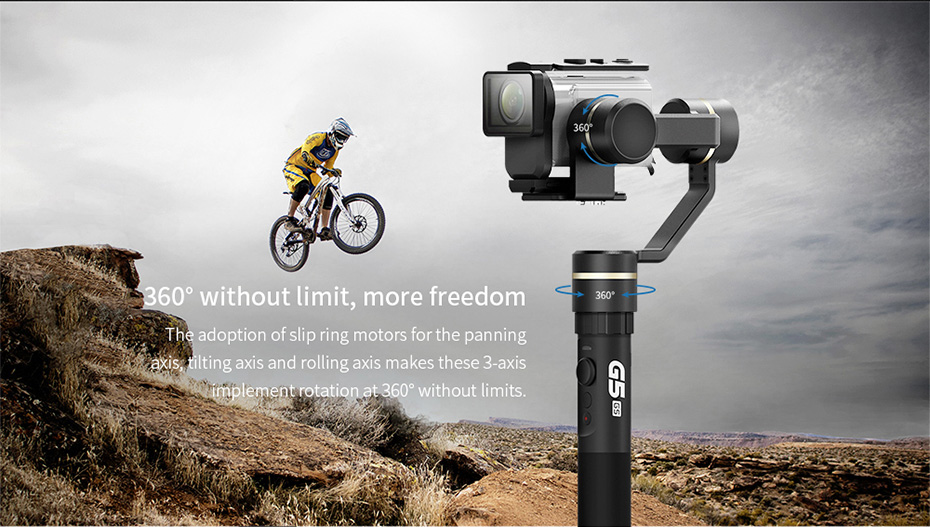 Feiyu Tech G5GS 3-Axis Brushless Handheld Gimbal Splash Proof for Sony AS50 X1000 Action Camera - Single Handheld