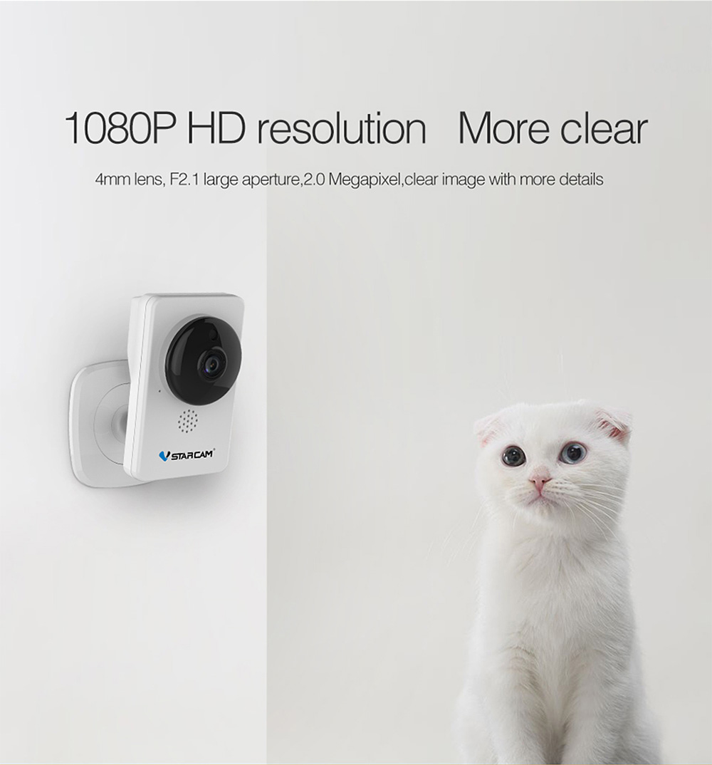 VStarcam C92S 1080P WiFi IP Camera Motion Dectection 2MP IR-CUT Infrared Night Vision Security Camera -White