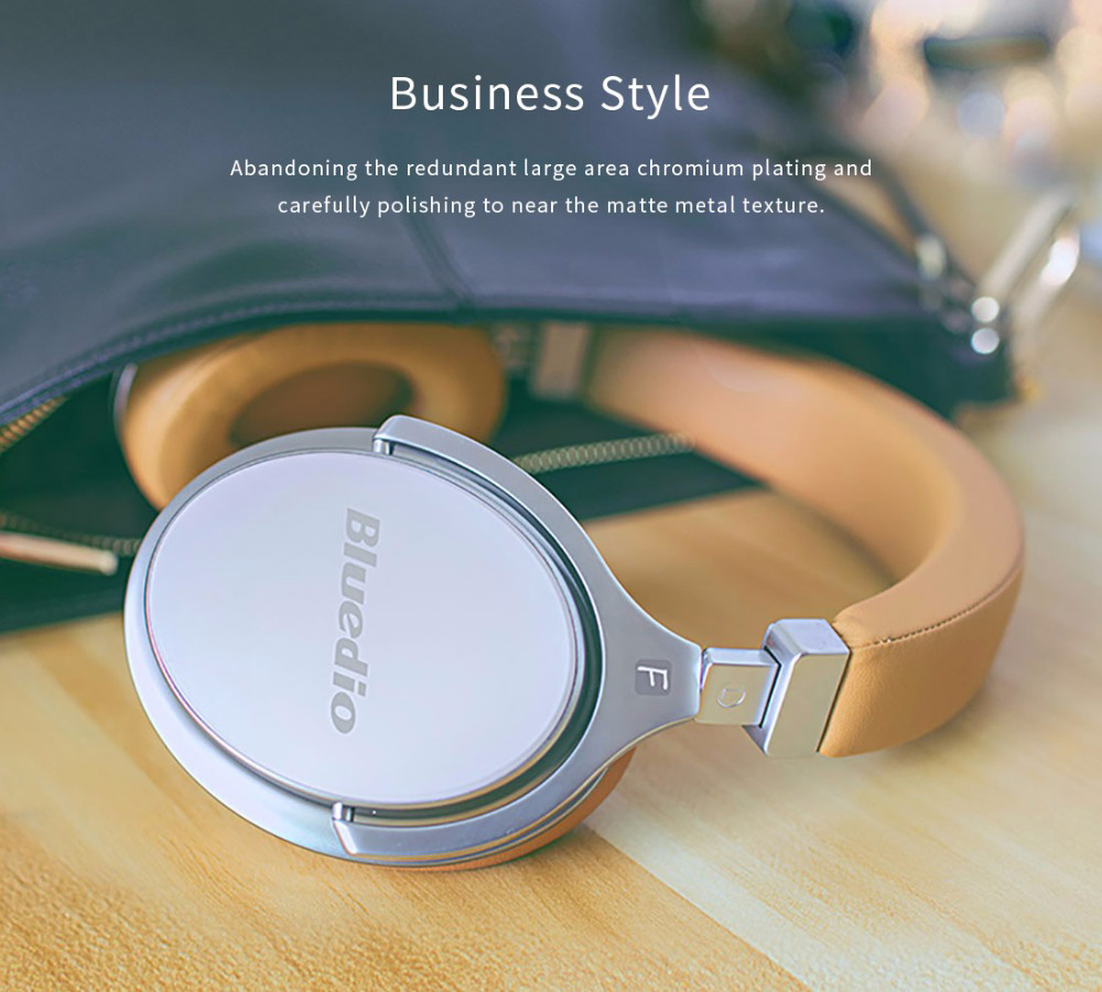 Bluedio F2 Wireless Bluetooth Headphones with Mic Active Noise Cancelling - White