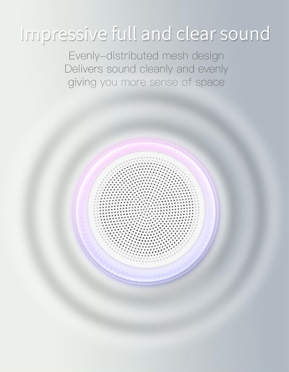 Baseus E01 Bluetooth Speaker Wireless Audio Bluetooth 4.2 1000mAh Lithium-ion Battery USB Charging -White