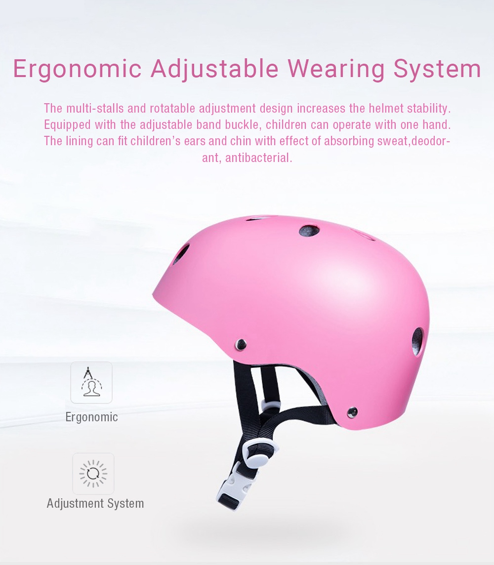 Original Xiaomi Mijia Qicycle Safety Helmet For Kids Adjustable Breathable Ventilation Design - Pink