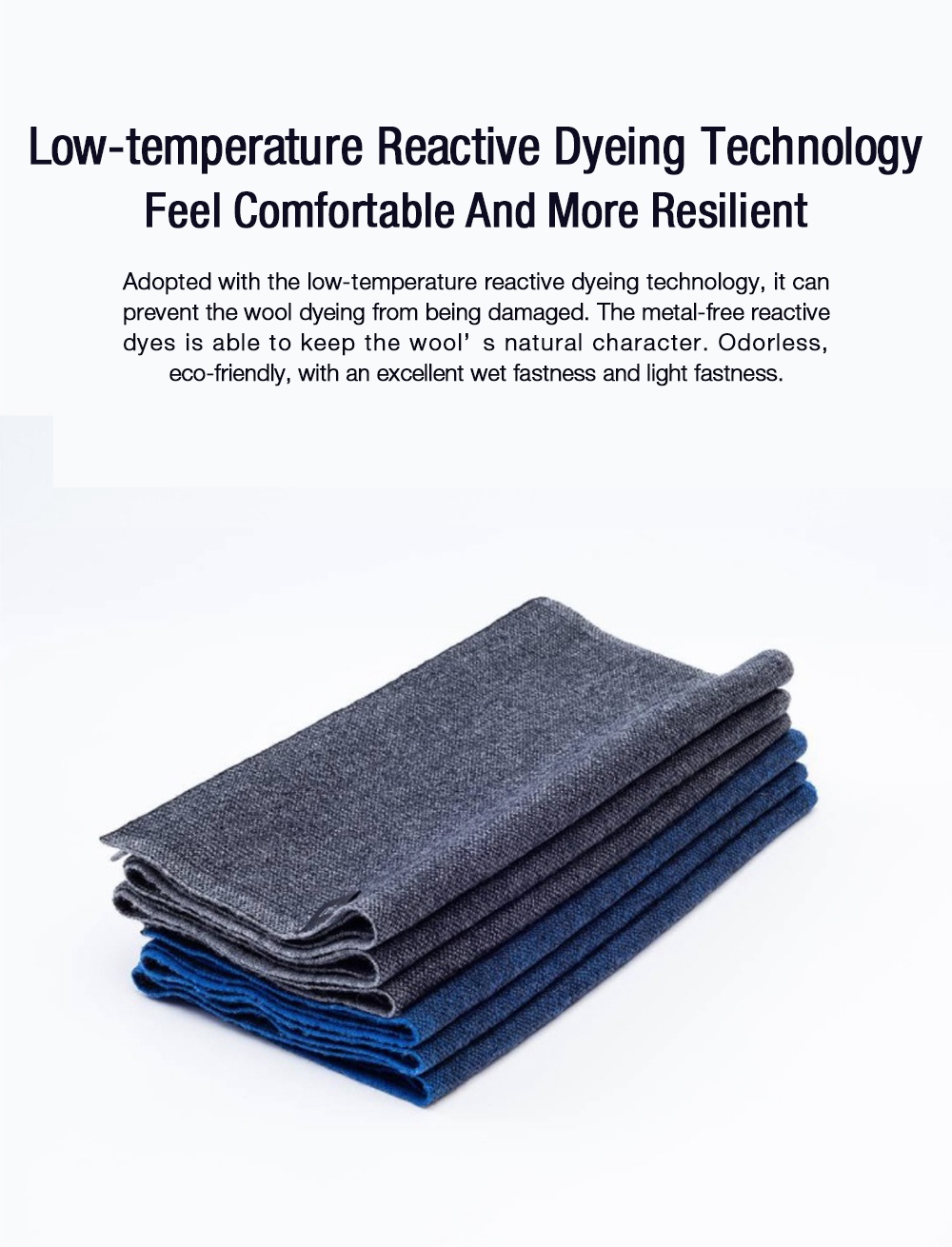 Xiaomi Mijia 90 Minutes Men Women Double-sided Scarf Worsted Pure Wool - Grey