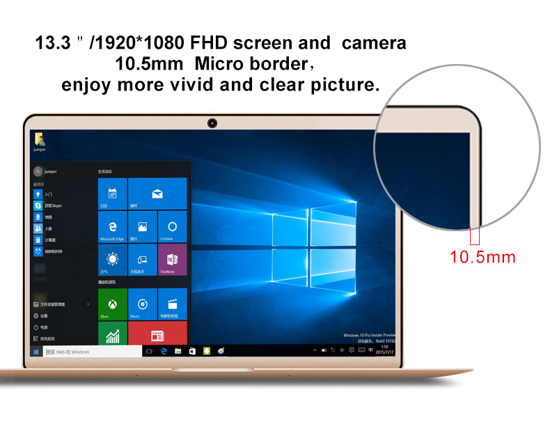 YEPO 737A Laptop Intel Celeron N3450 Quad Core 13.3 Inch 1920 x 1080 Windows 10 6GB RAM 64GB eMMc - Gold