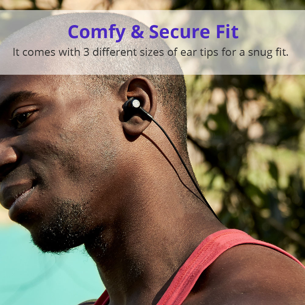 Tronsmart Encore Flair IP56 Water-Resistant Bluetooth Headphones with Bluetooth 4.1 & Microphone for iOS & Android Devices - Black