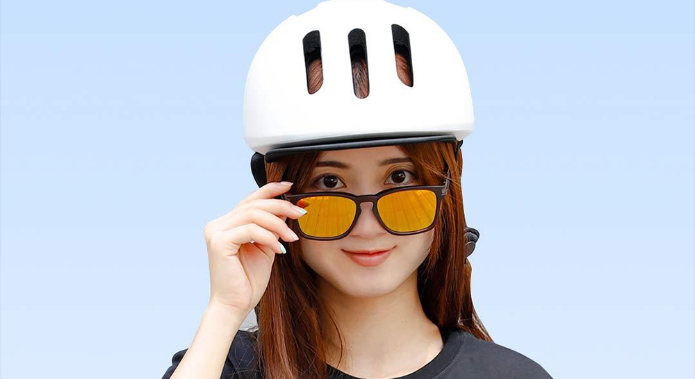 Original Xiaomi Mijia Qicycle Safety Helmet EPS Material Adjustable Ventilation Design - White