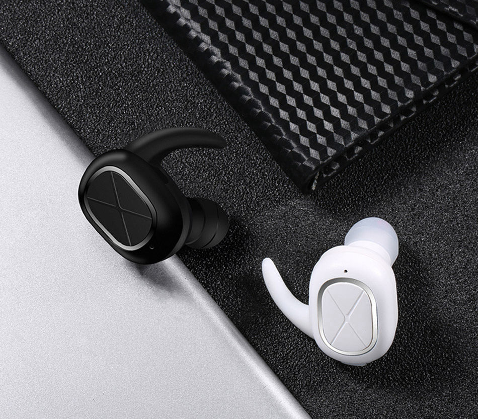 USAMS US-LS001 Wireless Bluetooth V4.1 In-ear Earphone with Mic 2in1 Smart Connect Noise Reduction - Black