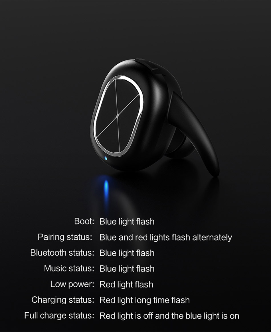 USAMS US-LS001 Wireless Bluetooth V4.1 In-ear Earphone with Mic 2in1 Smart Connect Noise Reduction - Black