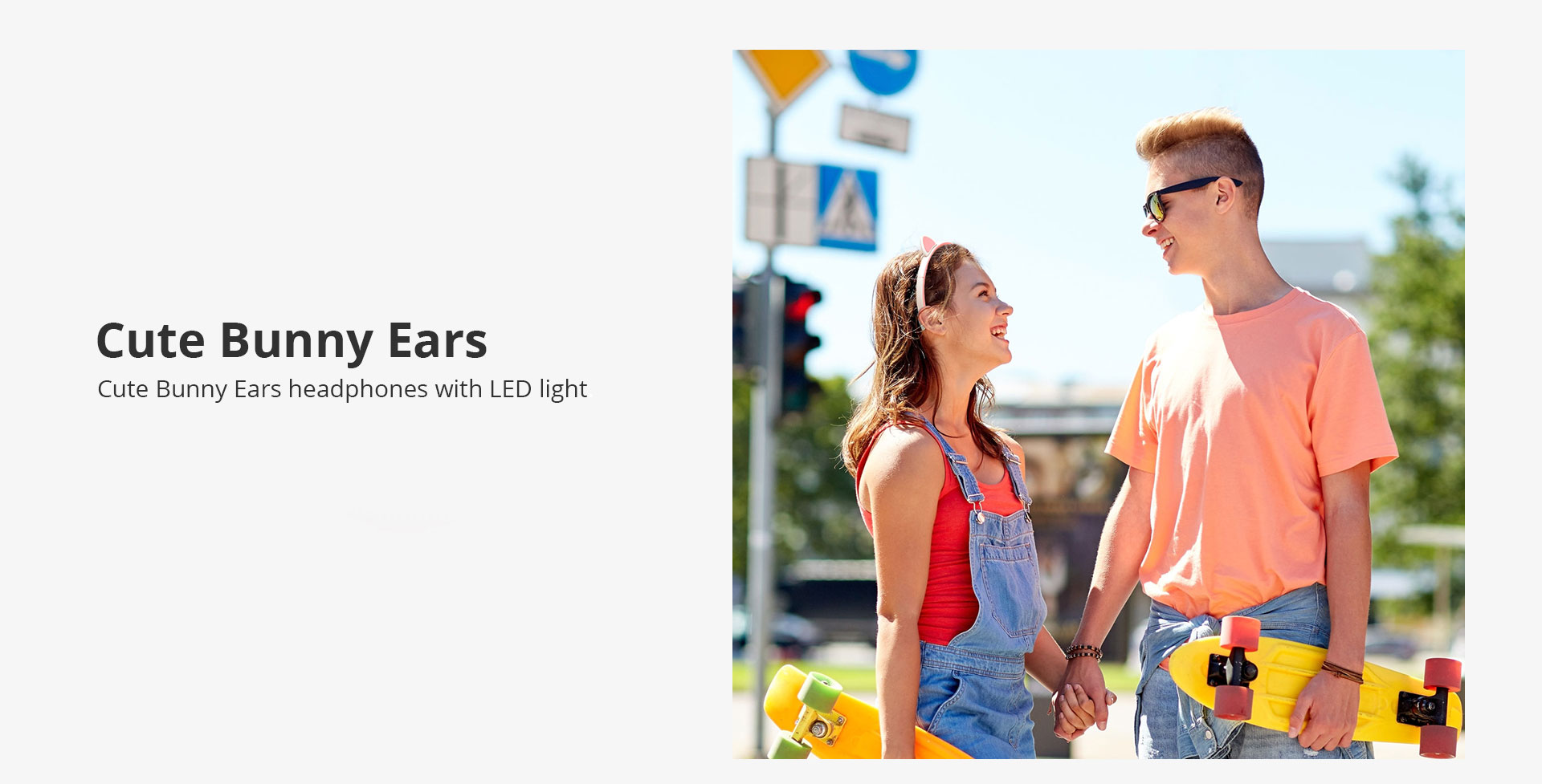 Tronsmart Bunny Ears Bluetooth Headphones with LED Light - Pink