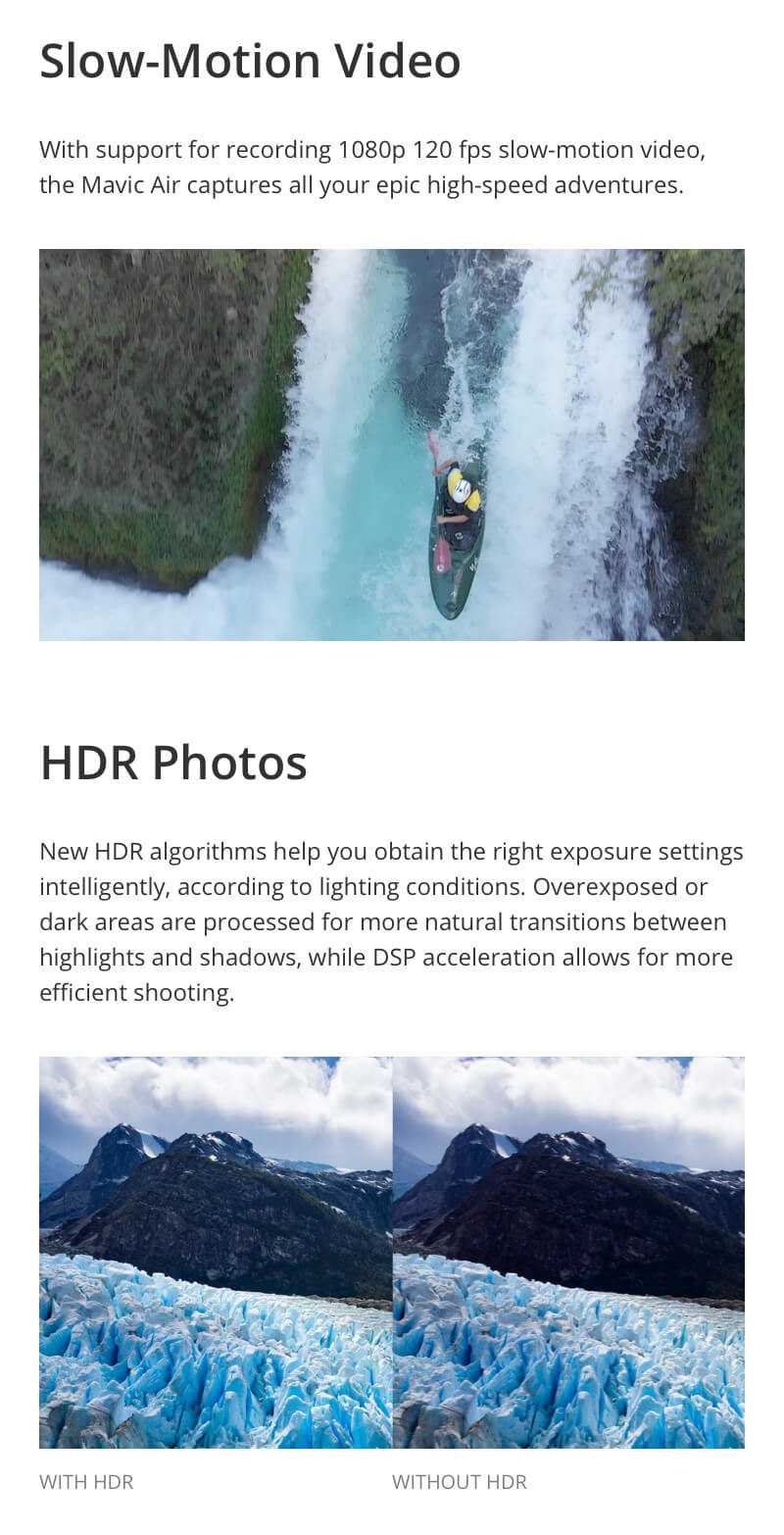 DJI Mavic Air 4K 3-Axis Gimbal Camera 32MP Sphere Panoramas Foldable RC Drone Fly More Combo - Onyx Black