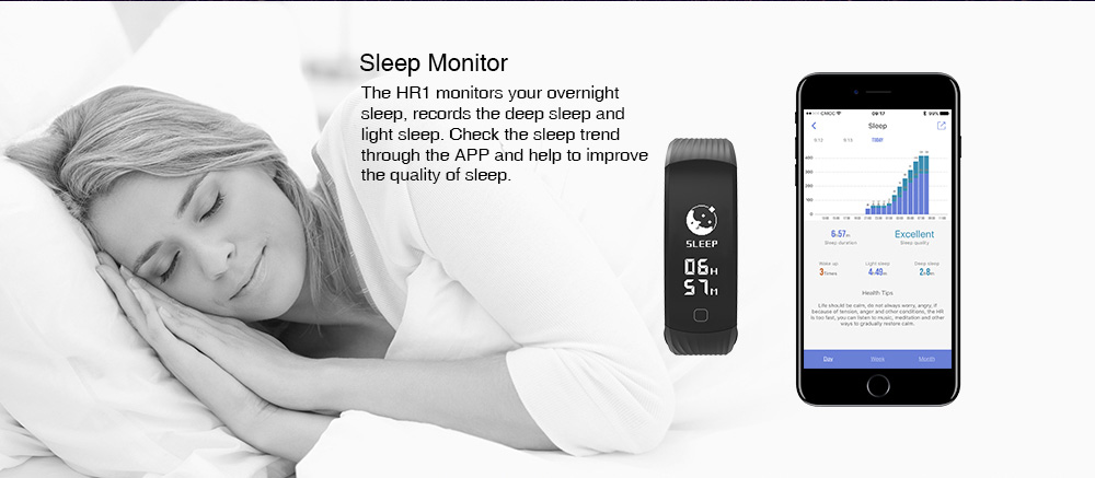 Makibes HR1 Smart Bracelet Nordic nRF52832 IP67 Water Resistant Bluetooth Heart Rate Monitor Compatible With IOS Android - Red
