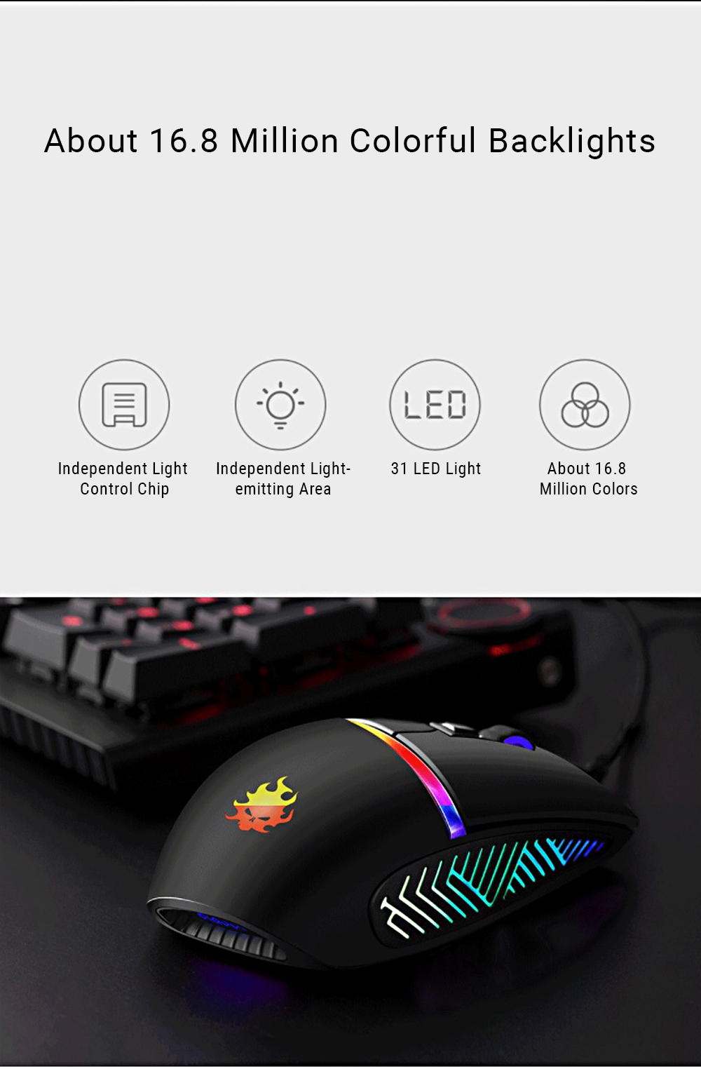 Xiaomi Mijia Blasoul Y720 Wired Gaming Mouse OMRON Switch RGB Backlights PMW3360 12000DPI - Black