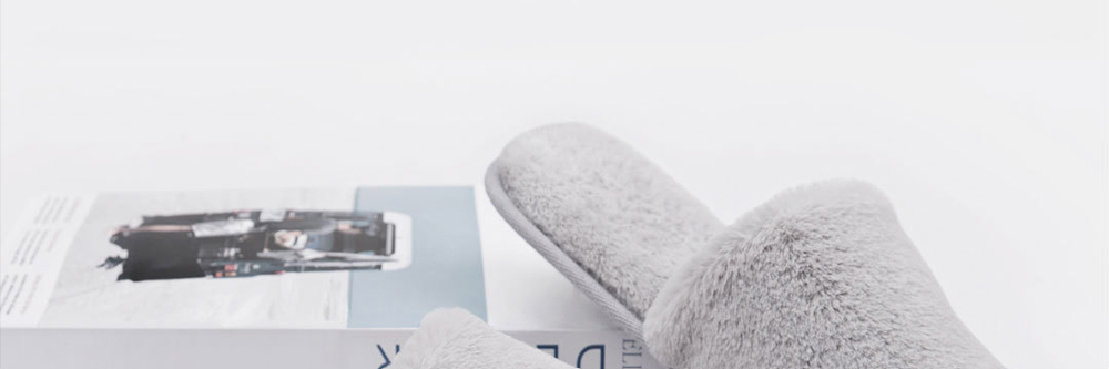 Xiaomi Mijia One Cloud Home Slippers Soft Faux Rabbit Fur Leisure Shoes -Grey/Size(39/40)