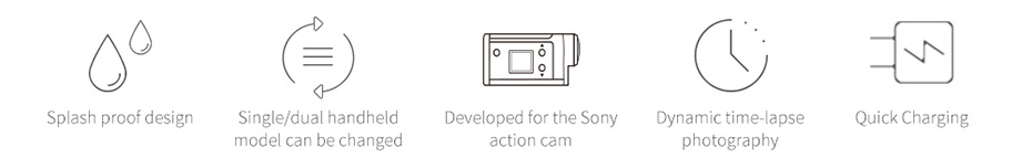 Feiyu Tech G5GS 3-Axis Brushless Handheld Gimbal Splash Proof for Sony AS50 X1000 Action Camera - Single Handheld