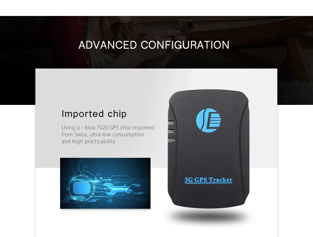 TK207 3G GPS Tracker Vehicle Pets Kids Elderly Locator - Black