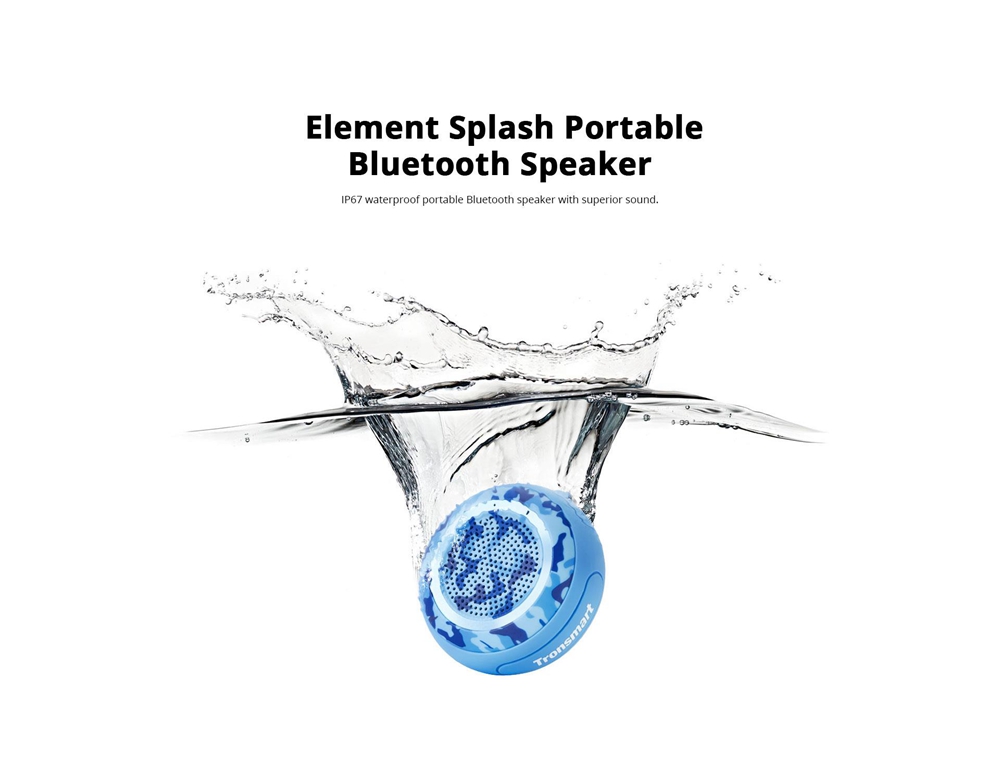 Tronsmart Element Splash IP67 Waterproof Portable Bluetooth Speaker with TWS for iOS Android Smartphones - Camouflage Color