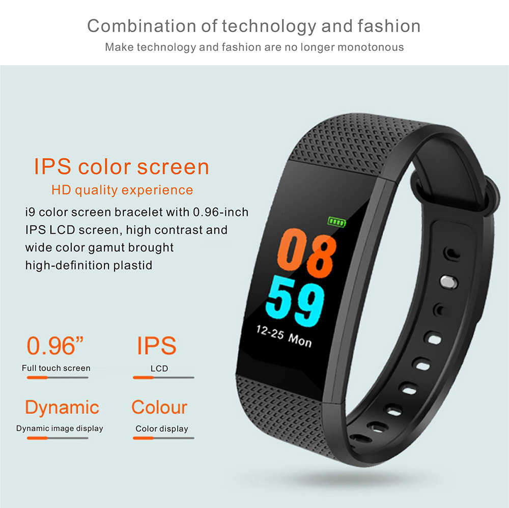 Lynwo I Smart Bracelet Blood Oxygen Blood Pressure Black