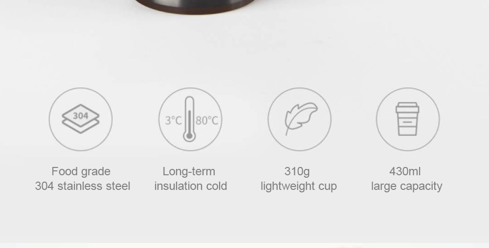Xiaomi Mijia Kiss Fish Smart Vacuum Bottle 430ML Keep Warm Cold OLED Temperature Display Lightweight - White