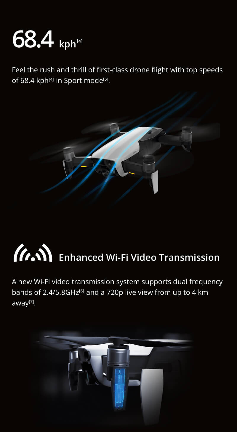 DJI Mavic Air 4K 3-Axis Gimbal Camera 32MP Sphere Panoramas Foldable RC Drone Fly More Combo - Onyx Black