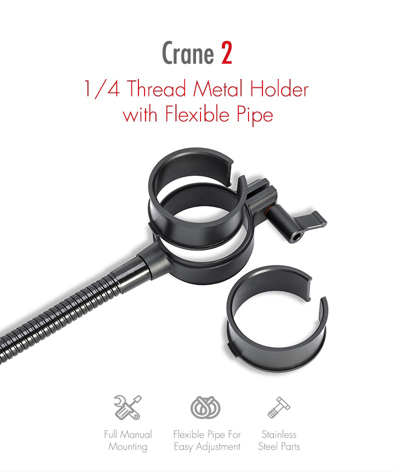 Zhiyun Crane 2 Handheld Gimbal Spare Parts 1/4 Thread Metal Holder with Flexible Pipe