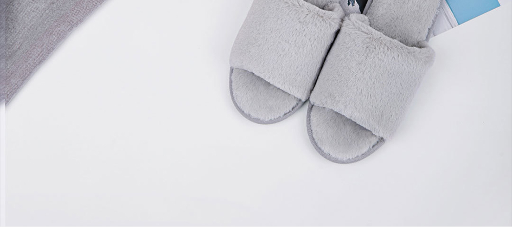 Xiaomi Mijia One Cloud Home Slippers Soft Faux Rabbit Fur Leisure Shoes -Grey/Size(39/40)