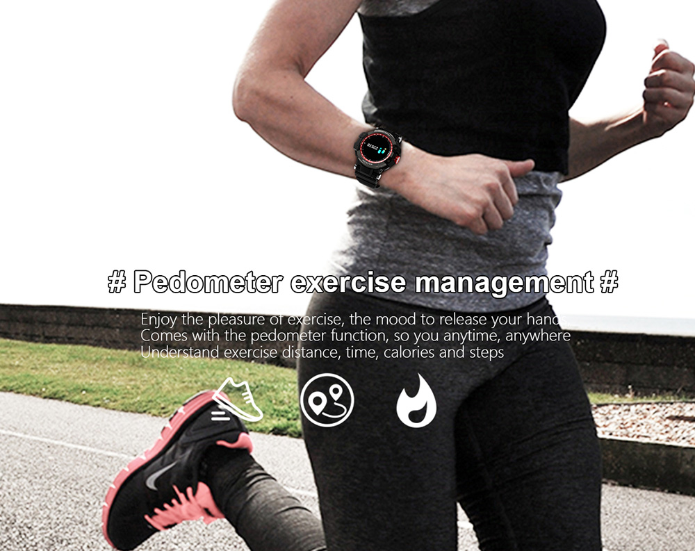 GW68 Smartwatch IP67 Water Resistant Blood Pressure Blood Oxygen Heart Rate Monitor Sports Watch Compatible With Android IOS - Black