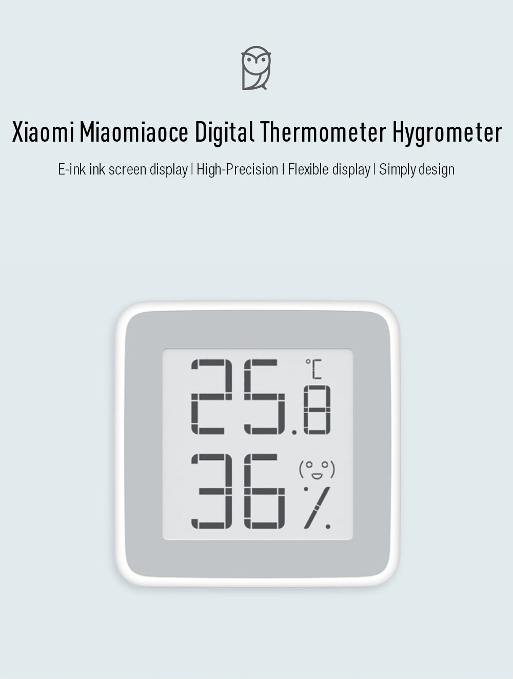 Xiaomi Miaomiaoce Digital Thermometer Hygrometer E-ink Ink Screen Display High-Precision Temperature Humidity Monitor -White