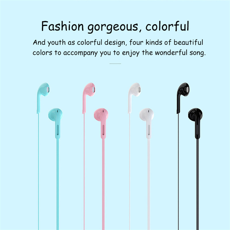 JOWAY H-P25 Stereo Earphone with Mic Noise Reduction Super Bass Flat Wire - Blue