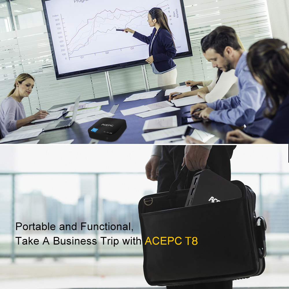 ACEPC T8 Licensed Windows 10 Intel Atom x5-Z8350 2GB/32GB 4K Mini PC 802.11b/g/n WiFi LAN Bluetooth USB3.0 HDMI H.265