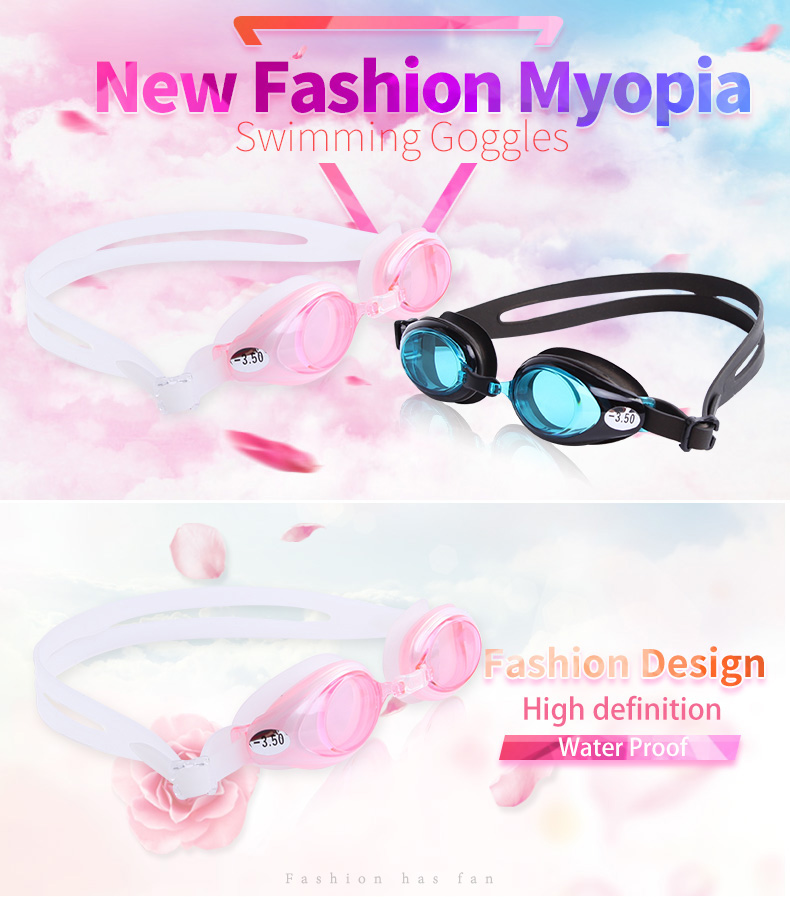 Whale OTP-6000 Prescription Swim Goggles(Prescription 2.0-7.0 Diopters)Anti-fog UV Protection Leakproof Swimming Glasses for 4.5 Diopter - Black