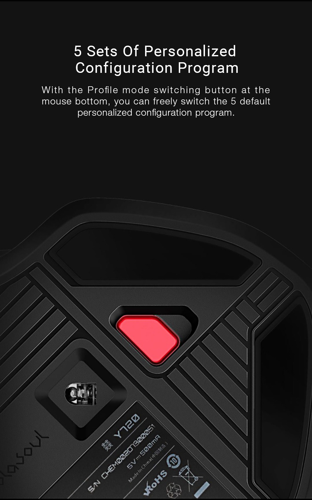 Xiaomi Mijia Blasoul Y720 Wired Gaming Mouse OMRON Switch RGB Backlights PMW3360 12000DPI - Black