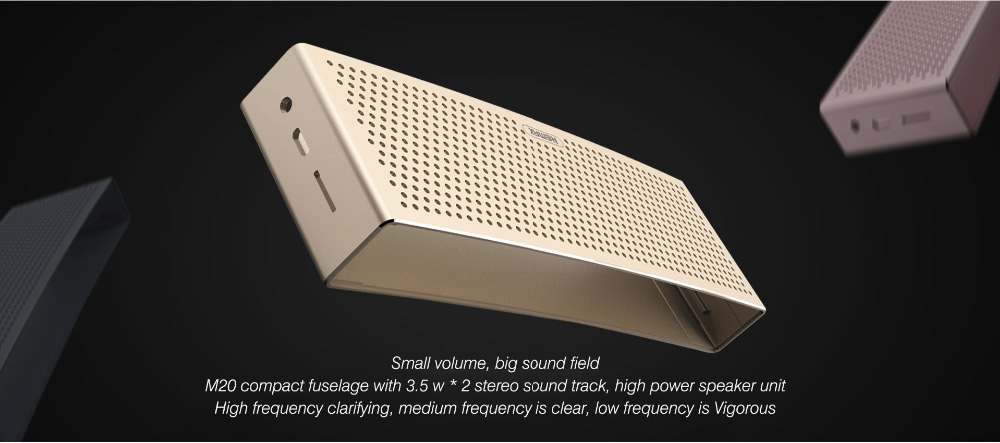 REMAX RB-M20 Metal Bluetooth Speaker Stereo Bass 3D Sound with Mic TF Port AUX - Pink