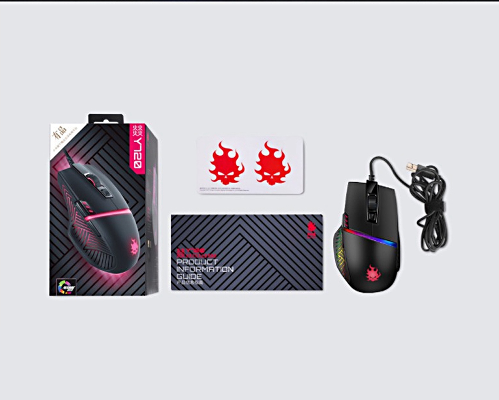 Xiaomi Mijia Blasoul Y720 Wired Gaming Mouse OMRON Switch RGB Backlights PMW3360 12000DPI - Black